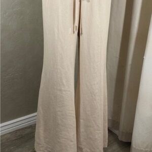 Marciano linen pants wide leg with Gold Accent